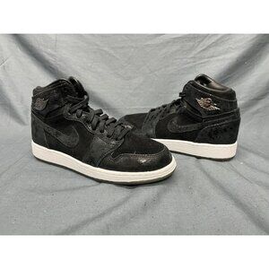 Nike Boys Jordan 1 Retro High (GS) 2016 Heiress Black Suede Size 4 NEW NO BOX!